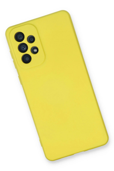 Epilons حافظة هاتف جالاكسي A53 5G من السيليكون المخملي الداخلي - أصفر