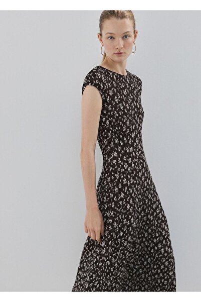 MANGO Woman Çiçek desenli midi elbise