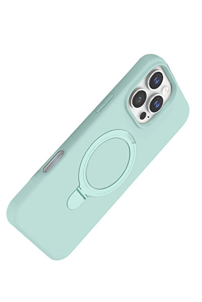 Epilons غطاء آيفون 16 ماج سيف مع حامل - أخضر مائي