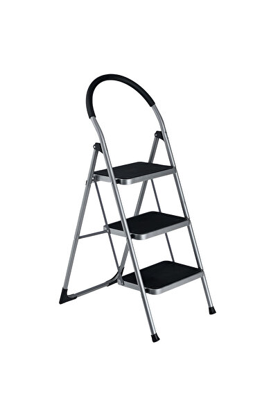 Cady One three-step folding ladder wide, non-slip footrests; heavy-duty equip...
