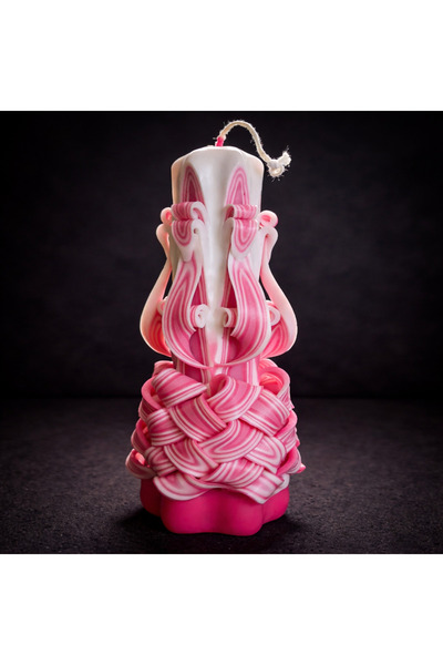 OEM Lumanare Sculptata din Parafina Roz – Energie a Iubirii, Armonie Emotiona...