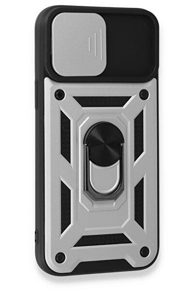 Epilons حافظة آيفون 15 مع حلقة عدسة بارس سيليكون - فضي