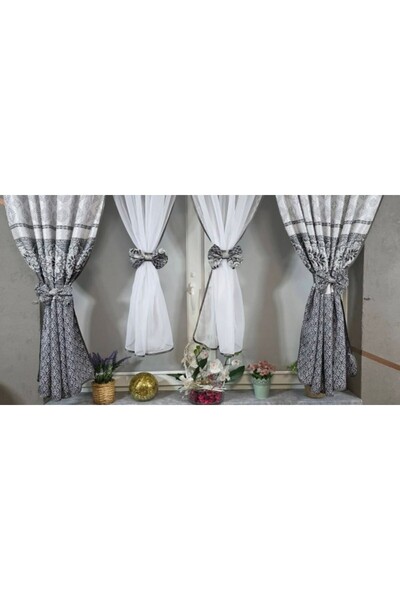 OEM Unique Curtain Set Plus Decorative Drapes for Living Room Bedroom, 4 Mete...