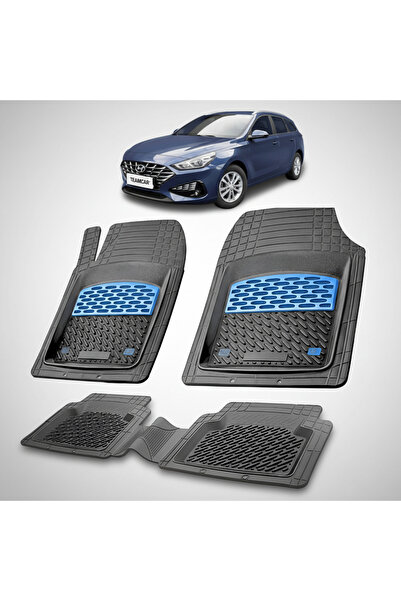 TEAMCAR Hyundai i30 III Tourer 2020-2026 Floor Mats - Rubber Type Tabi - Blue