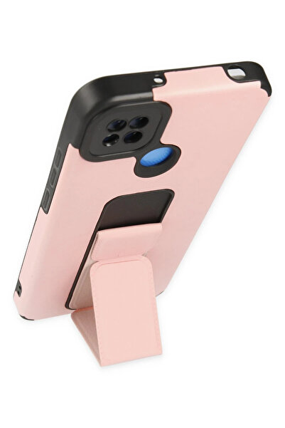 Epilons Newface Redmi 9C Kılıf Mega Standlı Silikon - Pudra