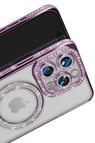 Najmaddin حافظة نيو فيس لآيفون 16 برو ماكس، حافظة مغناطيسية لامعة - بنفسجي غامق