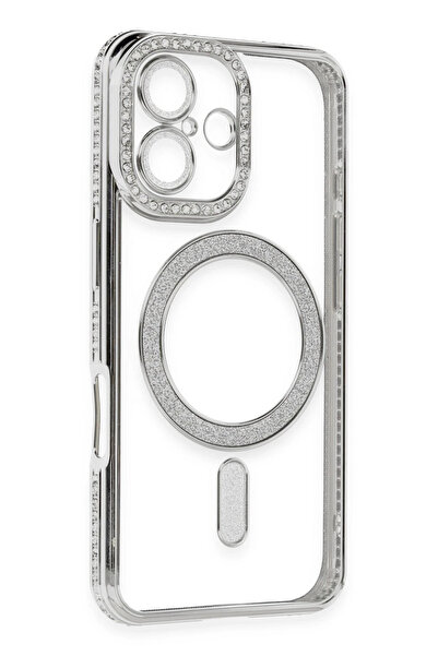 Najmaddin حافظة نيو فيس لآيفون 16، حافظة مغناطيسية فضية اللون - فضي