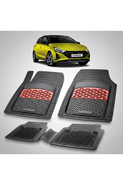 TEAMCAR Car Mats Hyundai i20 (BC3, BI3) 2023- Rubber Mat-Red