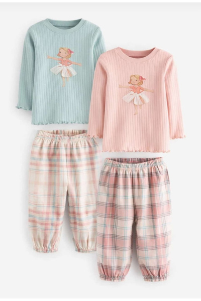 Melodikids طقم بناتي من قطعتين قطنيتين (علوي وسفلي)