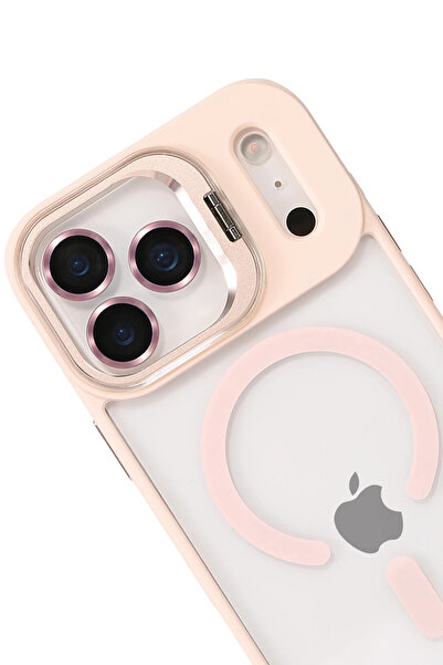 Epilons غطاء آيفون 17 مع عدسة ريميم وحامل ماج سيف - وردي