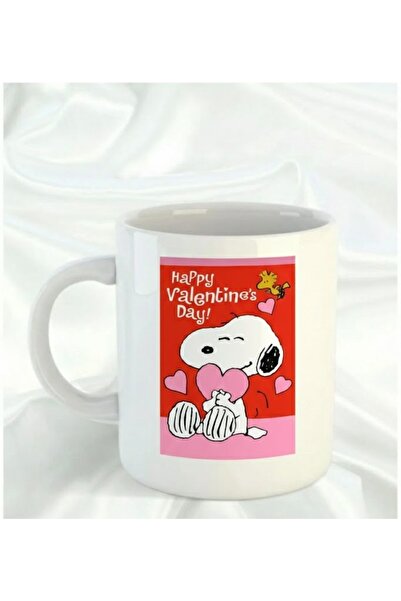 sartre art كوب سنوبي لعيد الحب - كوب هدية لطيف مع قلوب لعيد الحب السعيد