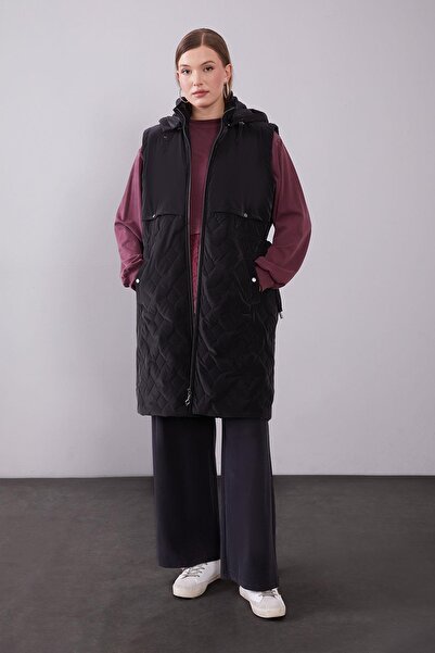 Levidor Black Snap Fastener Windbreaker Detailed Inflatable Vest