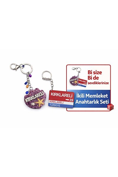 Home Kırklareli Hometown Themed Handmade Set of 2 Keychains