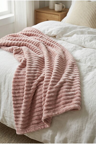 Daisy Çift Kişilik Soft Peluş Battaniye Yatak Örtüsü Sıcak Tutan Yumuşak 200x220