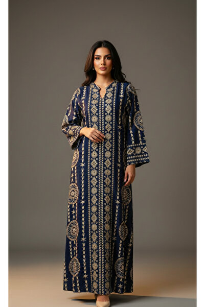 Moda Line Ramadan jalabiya with printed patterns and sparkling sequins