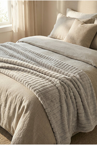 Daisy Çift Kişilik Soft Peluş Battaniye Yatak Örtüsü Sıcak Tutan Yumuşak 200x220