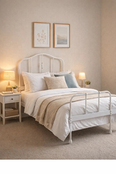 MARIA HOMES White Metal Bed Frame - WHITE (90*190 cm)