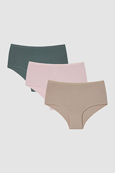 Penti مجموعة سراويل داخلية قطنية عالية الخصر من ميلو سبيريت، عبوة من 3 قطع