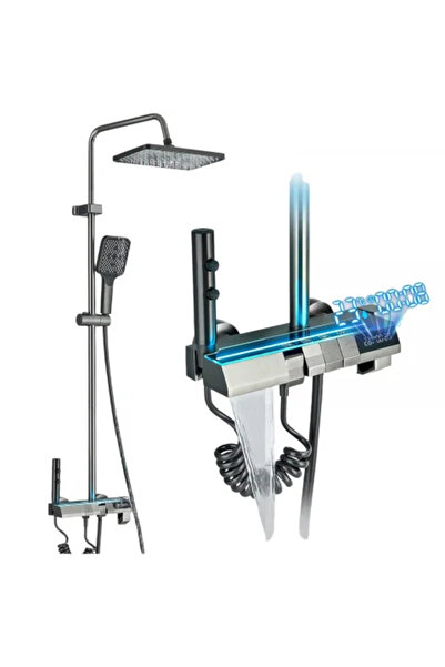 BisDesign Ανταλλακτικό για Στήλη Ντους με Ένδειξη Θερμοκρασίας Νερού, Μαύρο Γ...