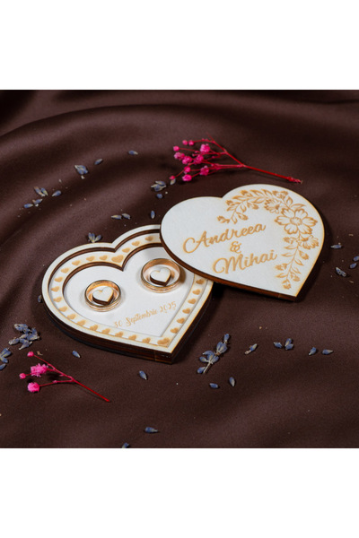 Creators of Crafts Cutie de verighete inimioara rustica