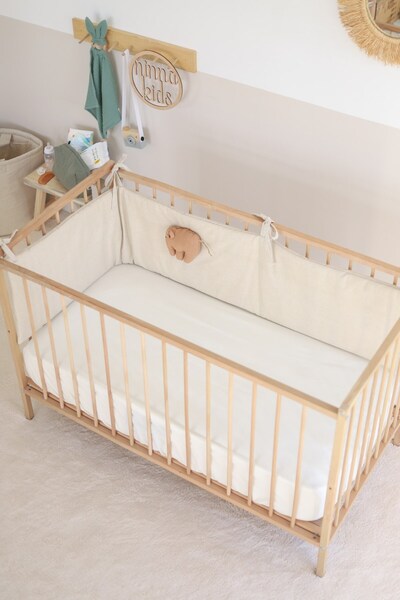 Ninna Kids واقي حواف سرير الأطفال على شكل فيل