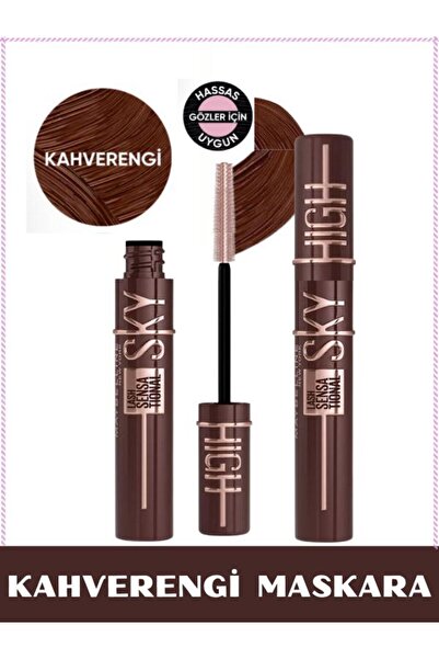 NUNUKO Ultra Kahverengi Sky High Maskara - Hacim ve Dolgunluk Etkili Kahveren...