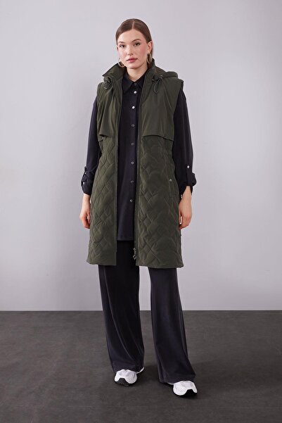 Levidor Khaki Snap Fastener Windbreaker Detailed Inflatable Vest