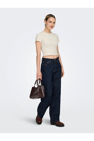 ONLY 15368322 Onlanits S/S O-Neck Cropped Top Jrs