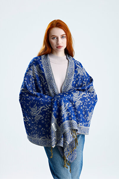 CHALE Royale Passage Series Shoulder Shawl / Woven Cashmere Shawl Double-Side...