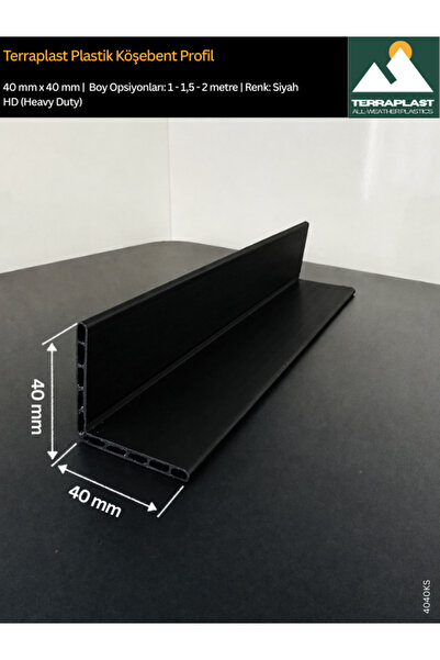 Terraplast Plastik Köşebent Profil ● 40x40 mm ● Boy: 1 metre ● L Profil ● Çif...