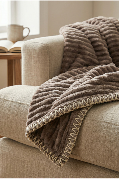 Daisy Çift Kişilik Soft Peluş Battaniye Yatak Örtüsü Sıcak Tutan Yumuşak 200x220