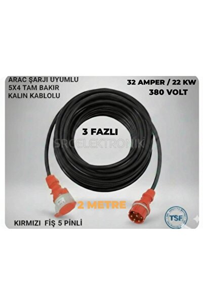 Mutlusan ARAÇ ŞARJI UYUMLU TRİFAZE 380 VOLT (1-10 METRE) 5x4 HES YÜZDE YÜZ TA...