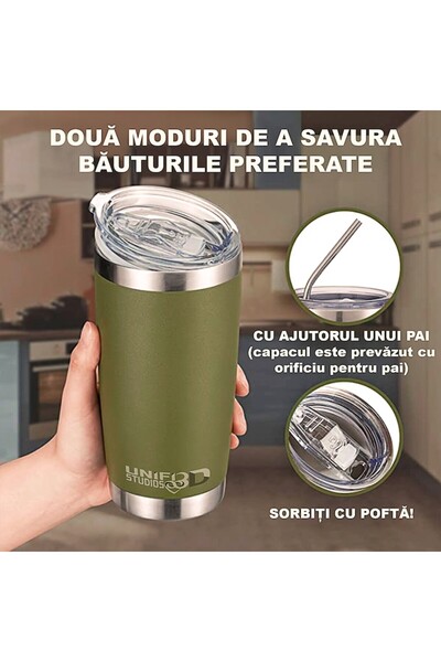 Unified Studios Cana termos premium – izolație în vid, anti‑condens, rezisten...