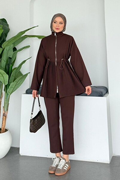 Hazamoda Mabella Pleated Suit Brown