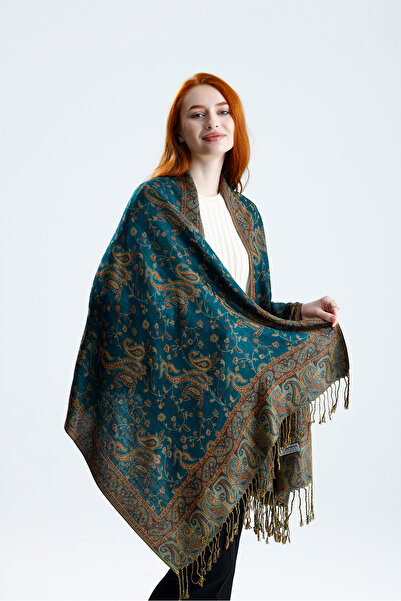 CHALE Royale Passage Series Shoulder Shawl / Woven Cashmere Shawl Double-Side...