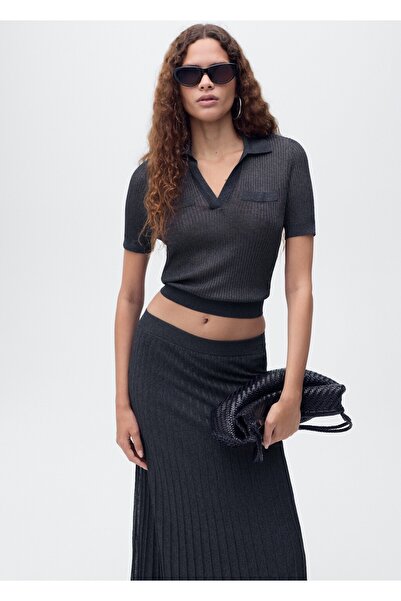 MANGO Woman Lureks Tricot V-Neck Sweater
