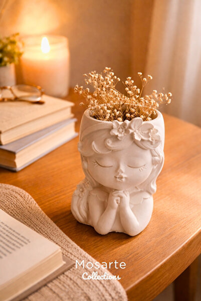 Mosarte تمثال فتاة بتصميم حكايات خرافية - قطعة ديكور / مزهرية