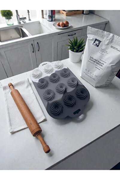KACASTORE Silikon Kek Muffin Çikolata Kalıbı Rüzgar Gülü Desenli