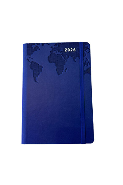 Mercan 2026 14X20 Navy Blue Thermo Leather Daily Agenda