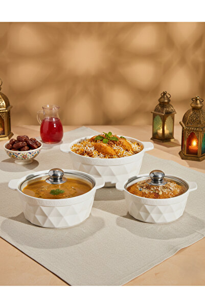 Generic Porcelain Soup Tureen Set 3‑Piece – 8", 9", 10.5" Multi‑Size Serving ...