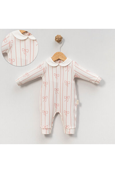 Nipperland %100 Pamuklu OEKO-TEX Sertifikalı Kız Bebek Fiyonk Baskılı Tulum 3...