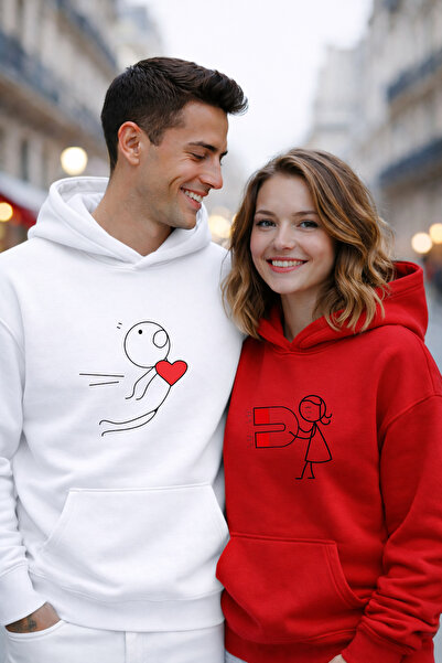 LORVEX Sweatshirt Couple Combination February 14 Valentine's Day Love Magnet ...