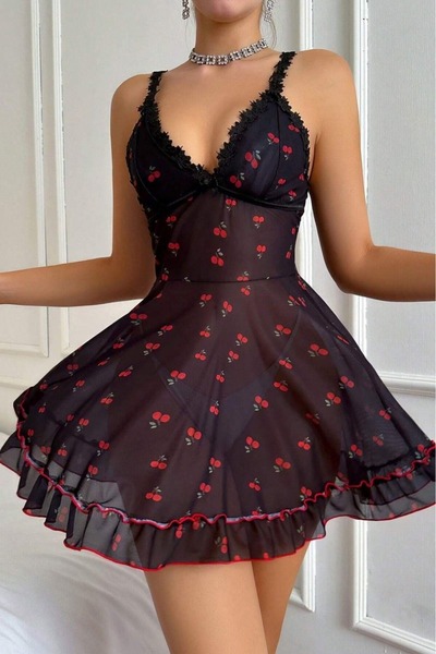 w white stars sports & wear Bella Notte Black Cherry Printed Transparent Smar...