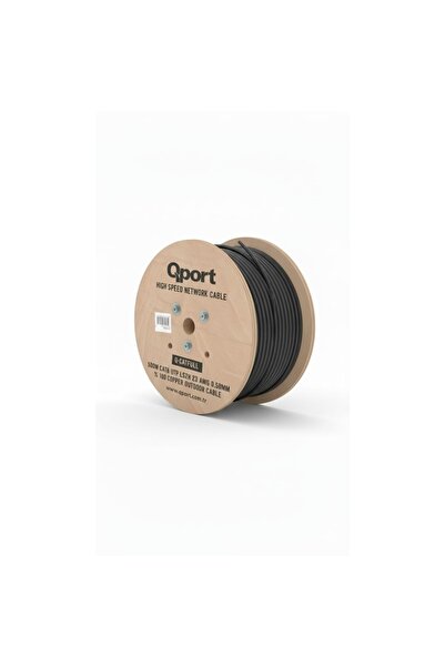 Qport Q-Catfull 500Mt Cat6 Outdoor Lszh Network Cable Black 23 Awg