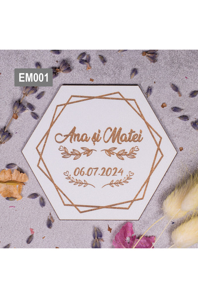 Creators of Crafts Certificat de nuntă - Hexagon 8x7cm