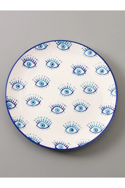 LC Waikiki Lcw Home Blue Eye Printed Ceramic Plate 21 cm
