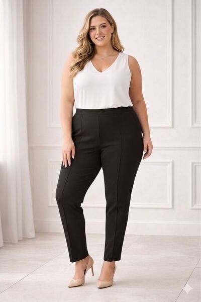 Vinola Plus Size Scuba Green High Quality Pants