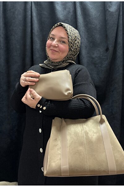 GÖNÜL Süet Kumaş Yavrulu Çanta
