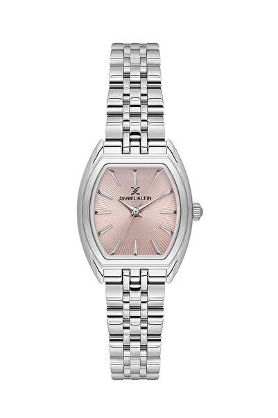 Daniel Klein Women's Wrist Watch and Bracelet with Dial Pink Cord Silver Color