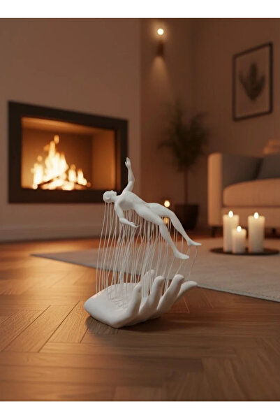 Fırsatkolik Decorative Human Figure on Hand White Minimal Artistic Figurine